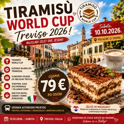 🍰 TIRAMISÙ WORLD CUP – TREVISO 2026. 🇮🇹 10.10.2026. 79 eur
