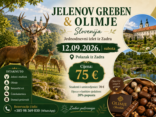 🦌 JELENOV GREBEN I OLIMJE – 12.09.26. 75 eur /osoba
